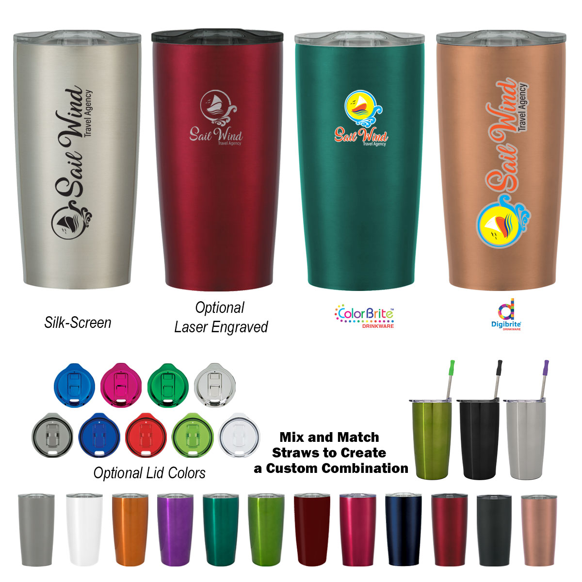 Sand 40 oz Stainless Handle Tumbler with lid and Straw - Bare Tumblers