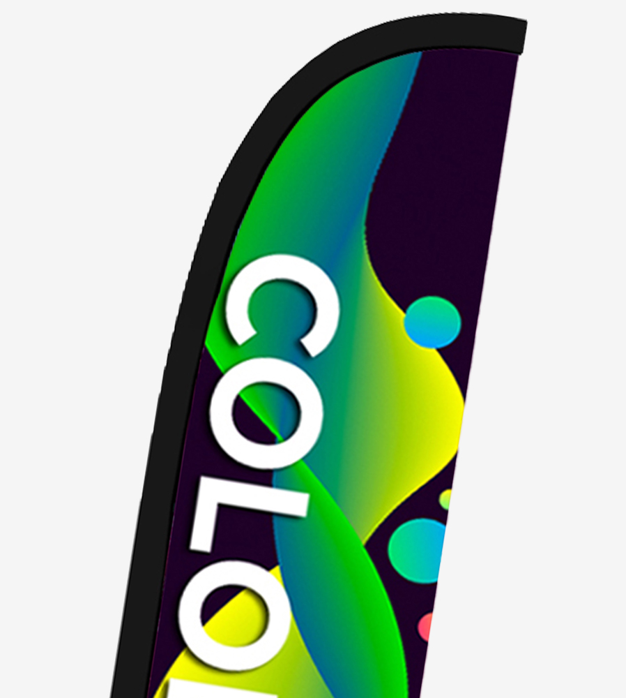 Full color decorated vertical display flag